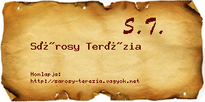 Sárosy Terézia névjegykártya